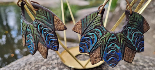 Coloured leather earrings