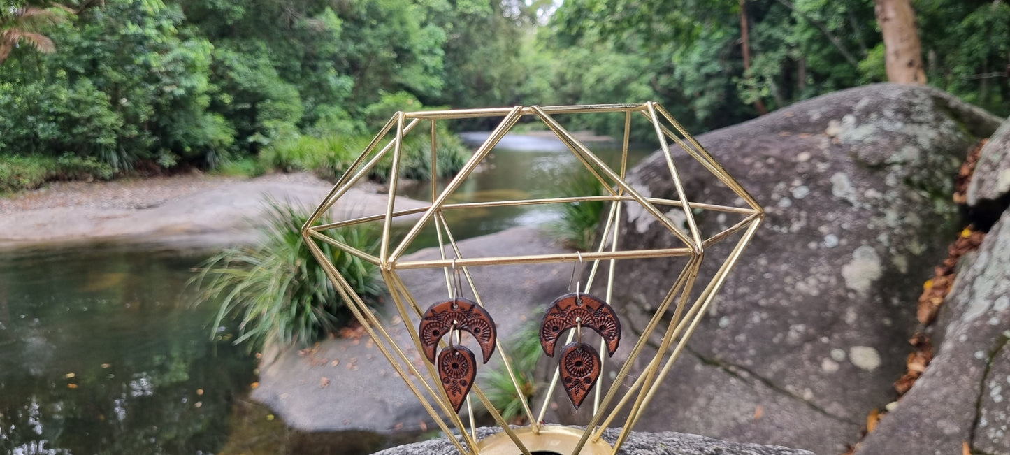 Tribal leather earrings