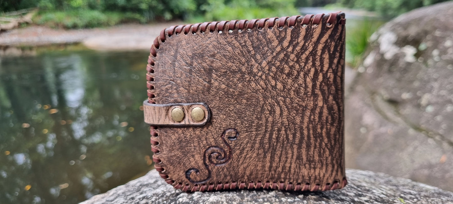 Custom carved cicada wallet