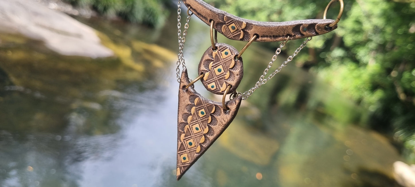 Tribal leather necklace