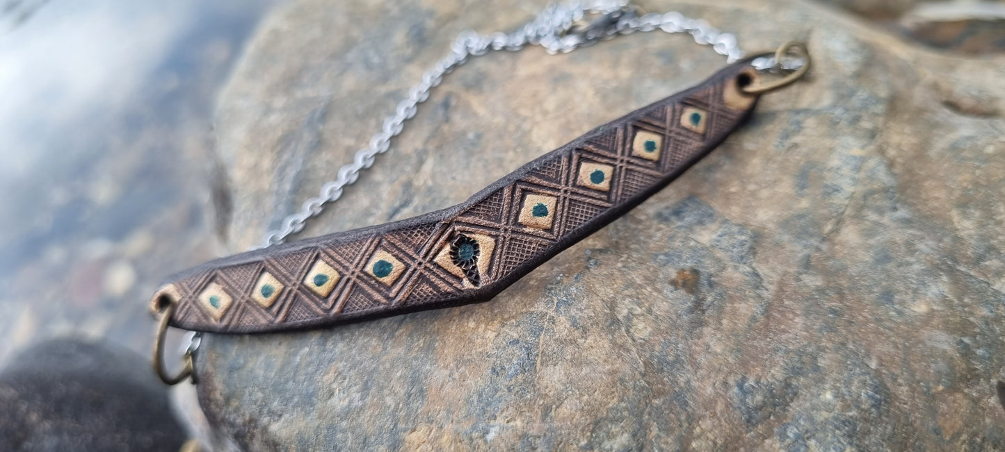 Tribal leather necklace