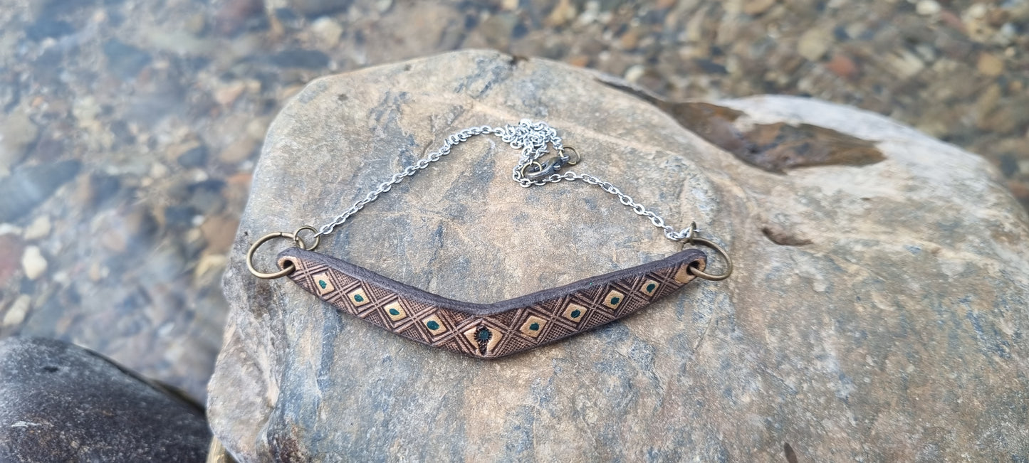 Tribal leather necklace