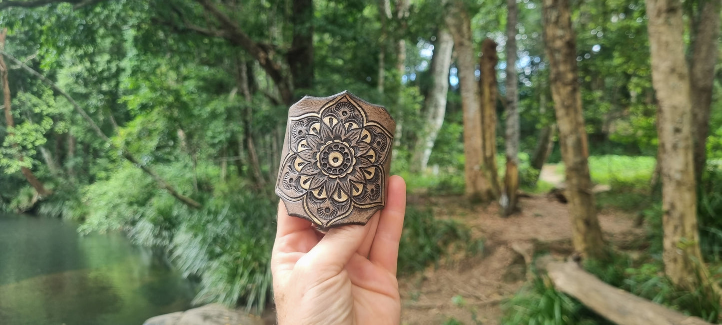 Mandala leather cuff