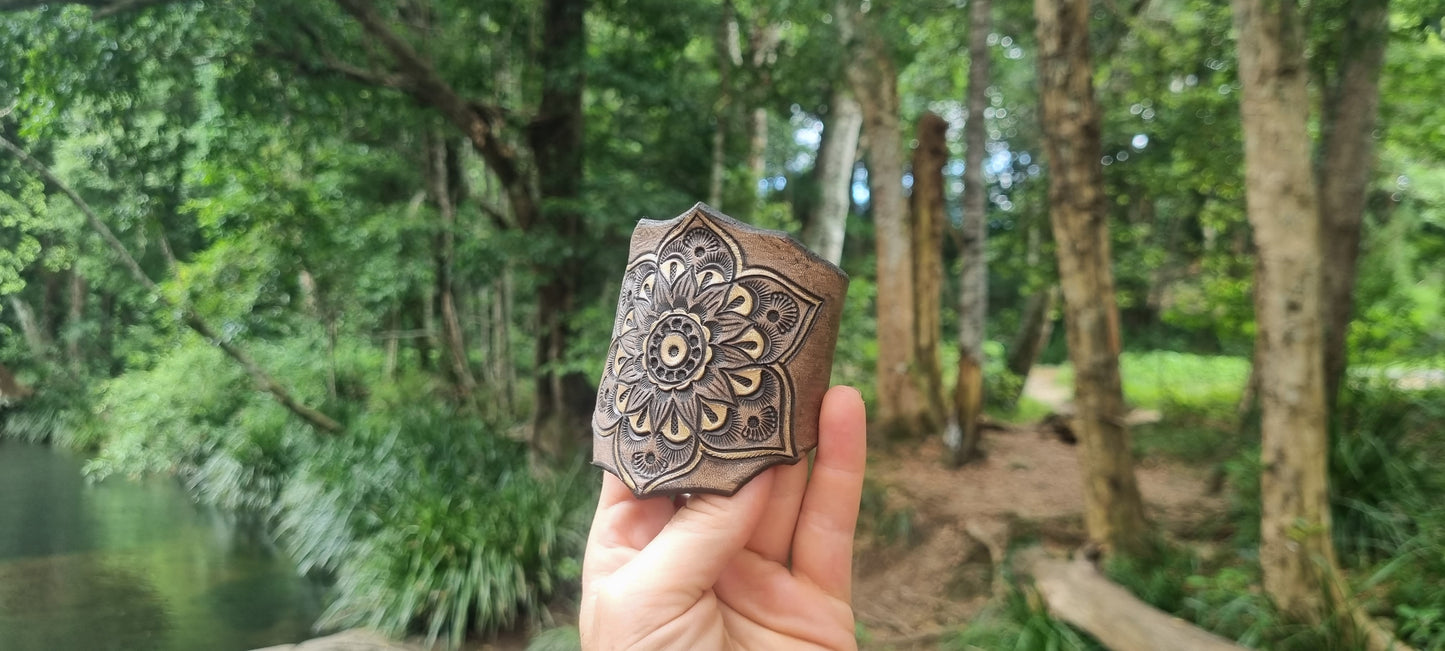 Mandala leather cuff