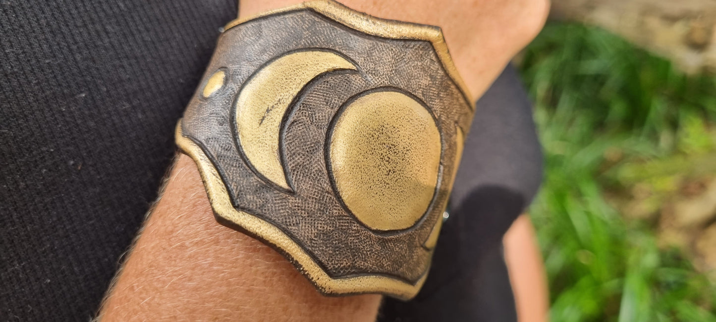 Moon leather cuff