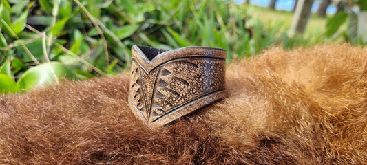 Carved Leather Cuff