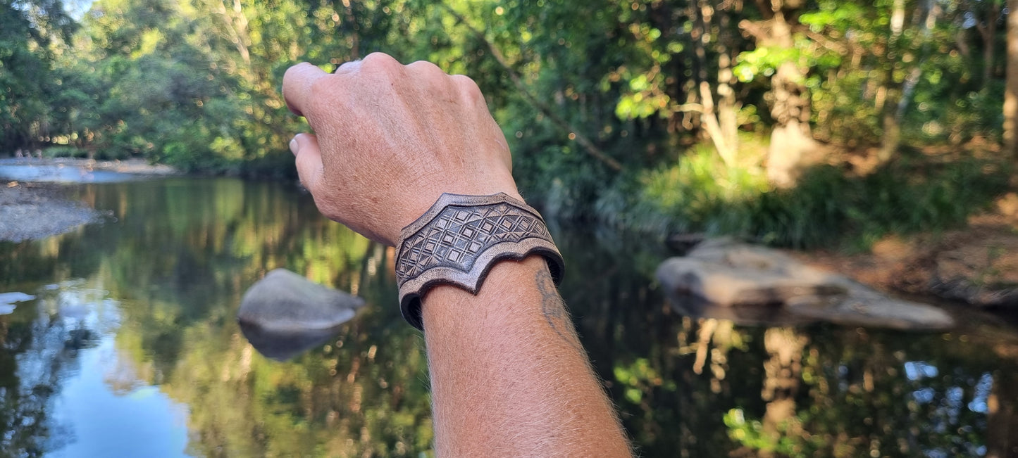 Carved Leather Cuff