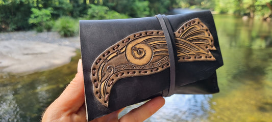 Carved Leather Tobacco Pouch