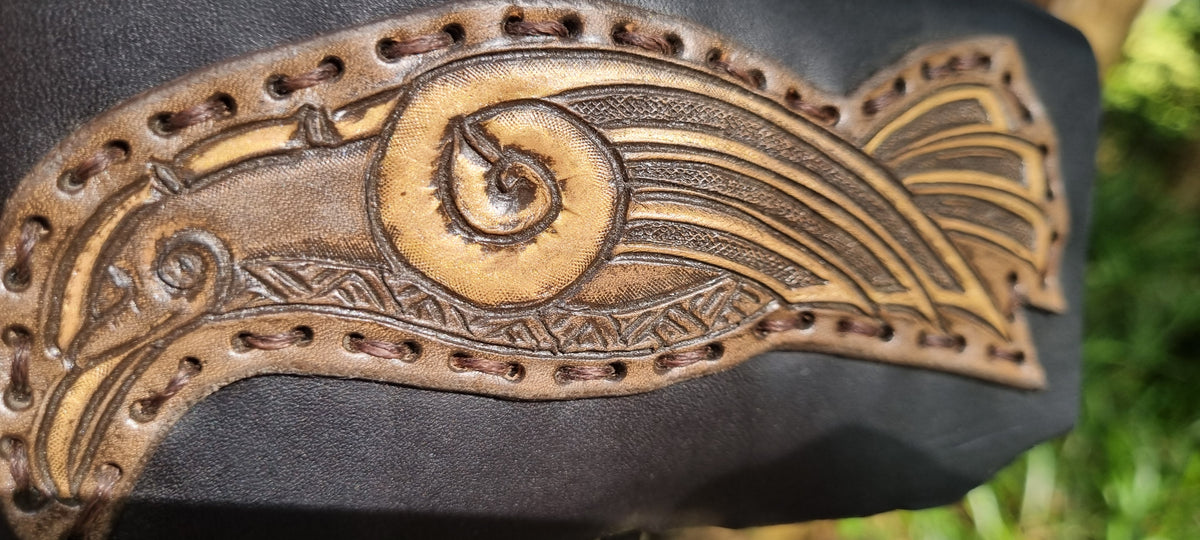 Carved Leather Tobacco Pouch
