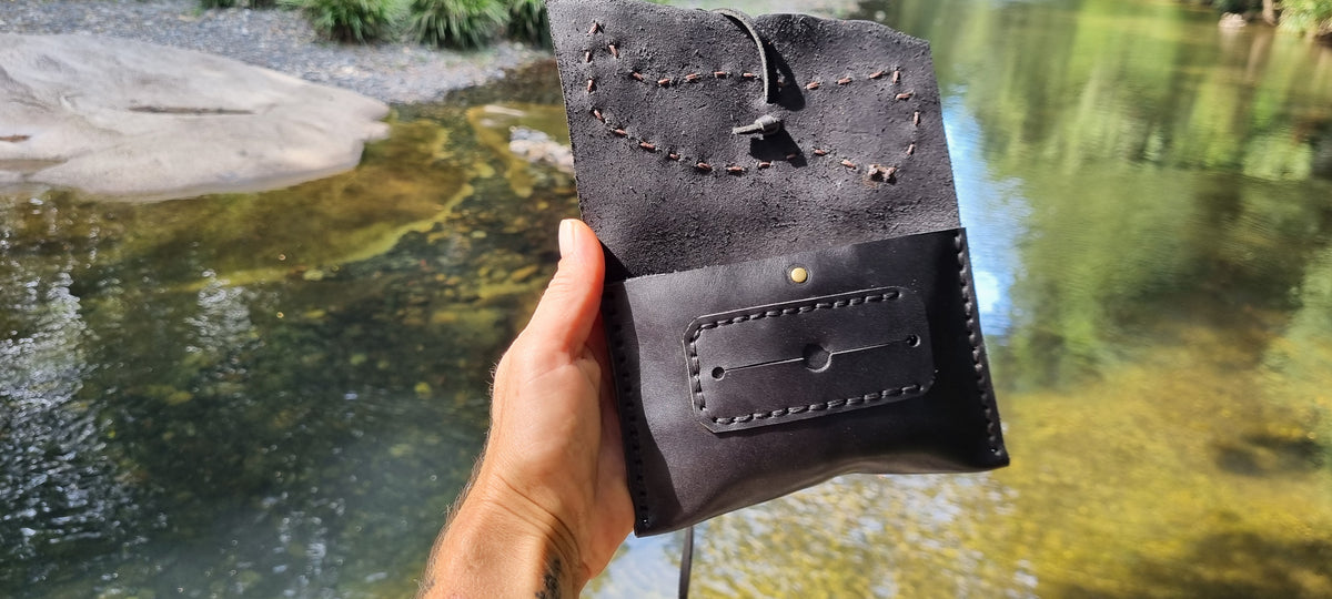 Carved Leather Tobacco Pouch