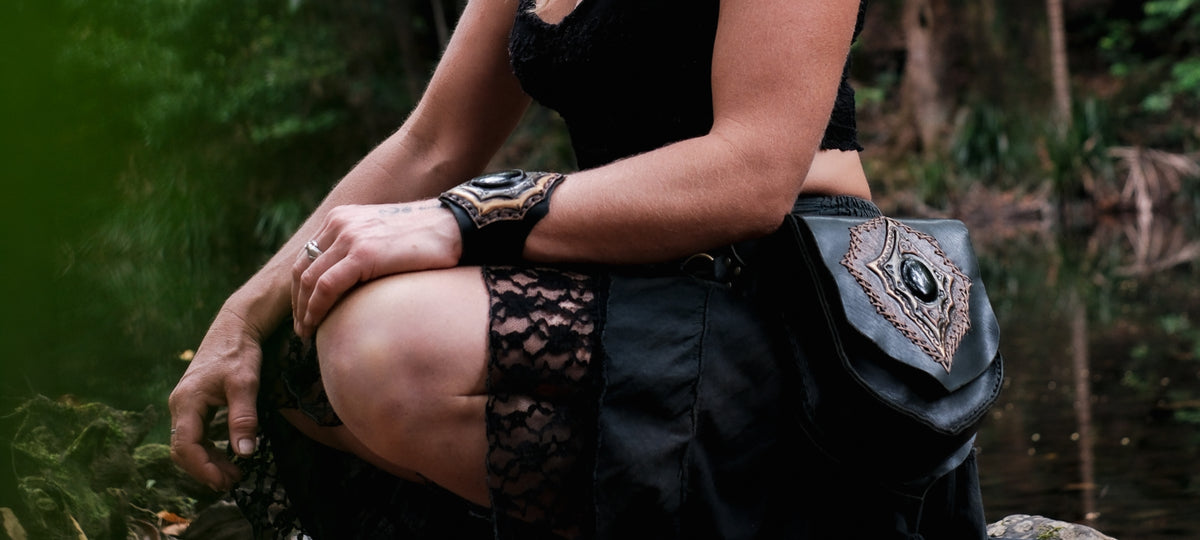 Black Obsidian Cuff Bracelet