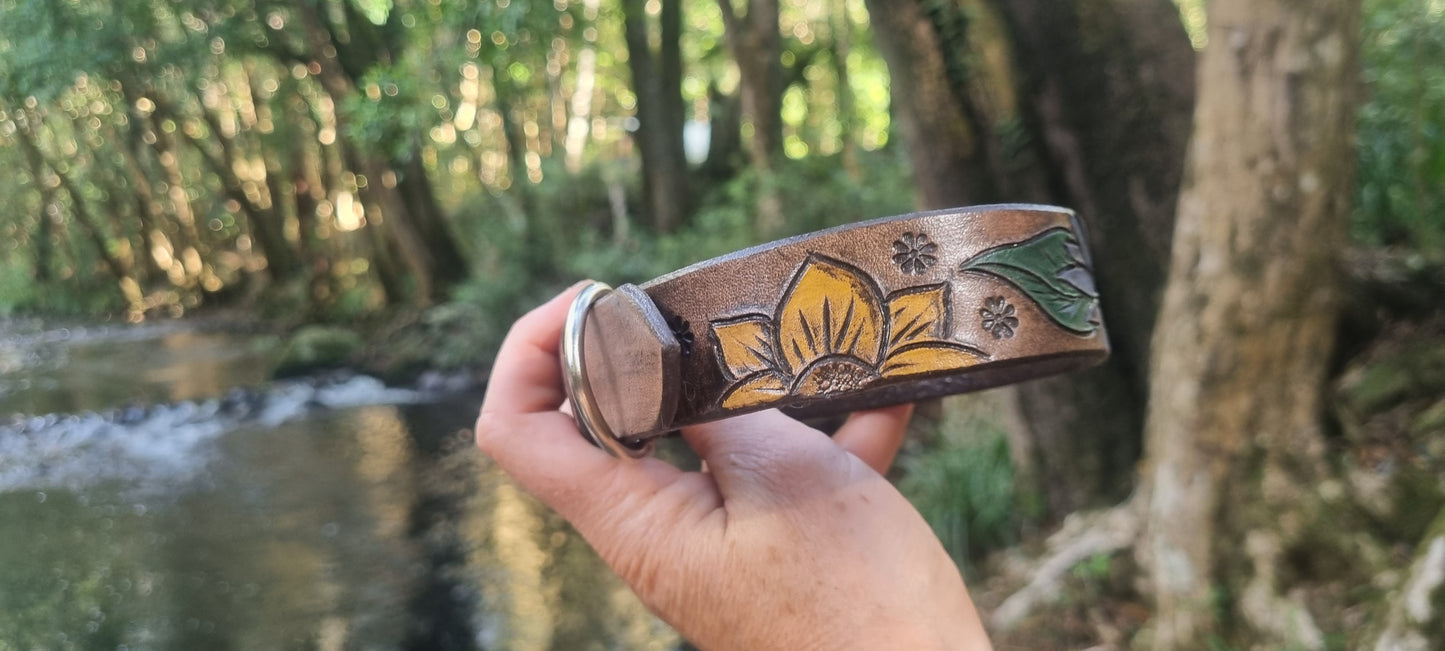 Engraved Leather Dog Collar