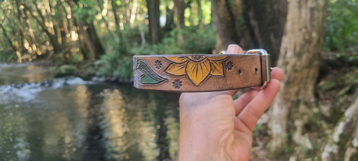 Engraved Leather Dog Collar