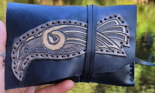 Carved Leather Tobacco Pouch