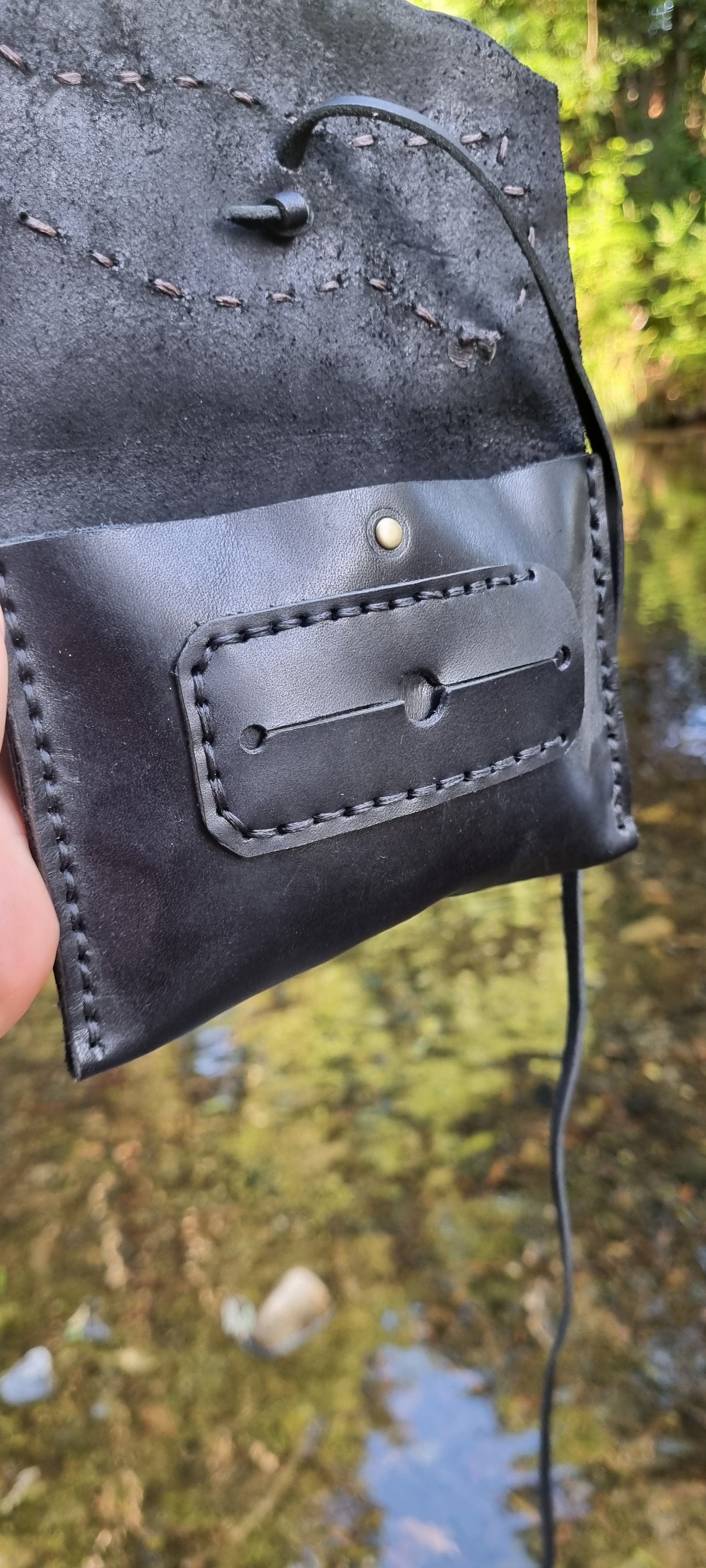 Carved Leather Tobacco Pouch