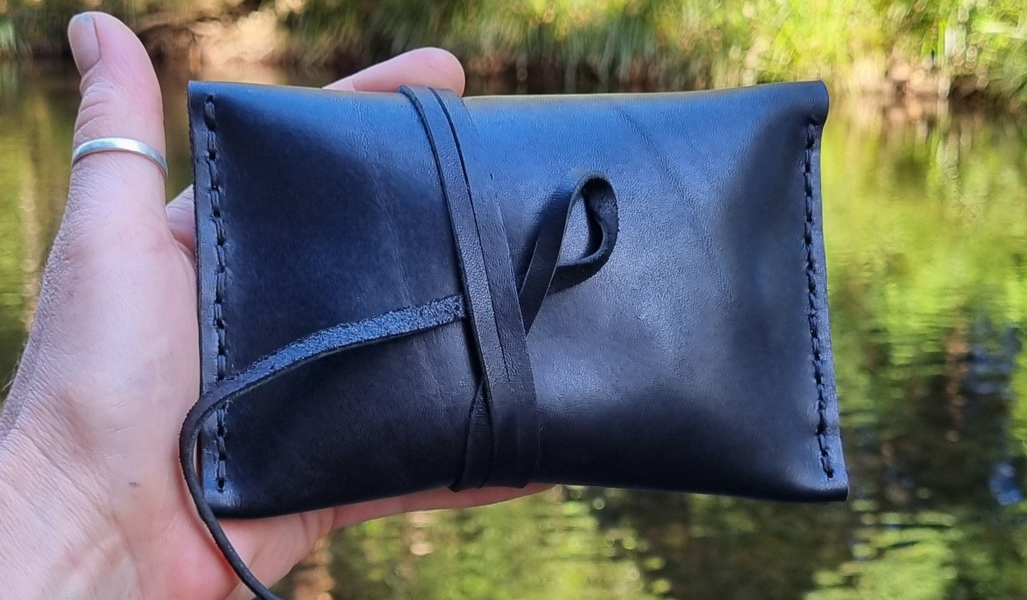 Carved Leather Tobacco Pouch